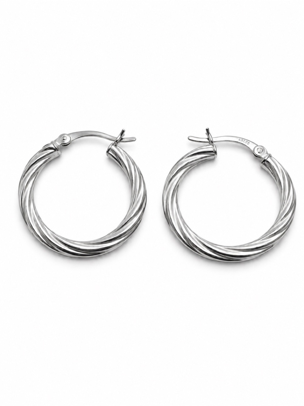 S925 Twist Hoop Earrings